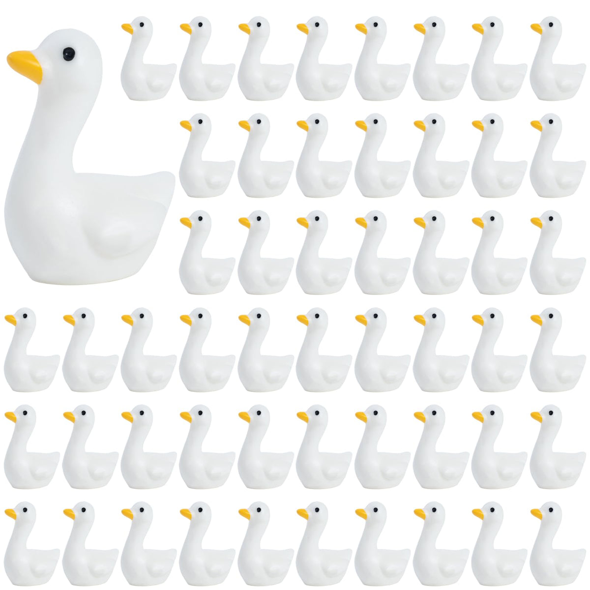 Clofiak 60Pcs mini goose figurines for desktop display and charming tiny accents.