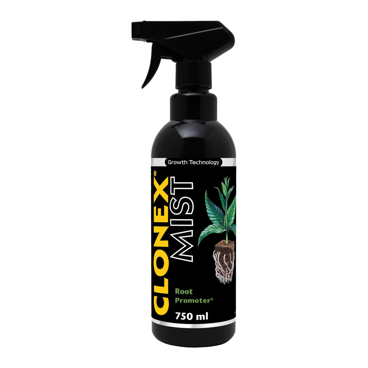 Clonex Mist Root Promoter bottle ready-to-use spray supports cloning and rooting.