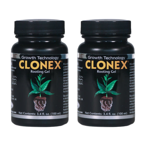 Clonex Rooting Gel bottle for dipping cuttings promotes root initiation.