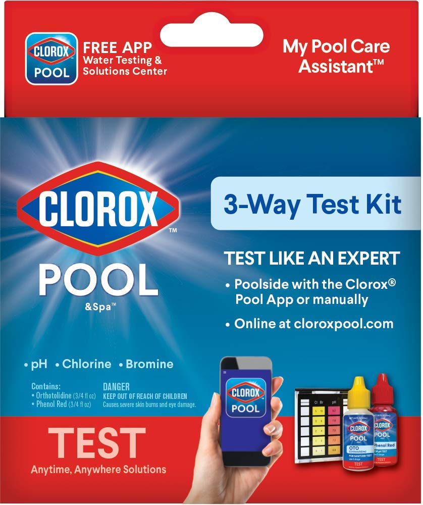 CLOROX Pool&Spa 3-Way test kit box for accurate bromine, chlorine and pH readings