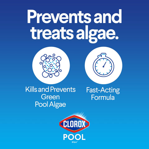 Crystal-clear water after applying CLOROX Pool&Spa algaecide