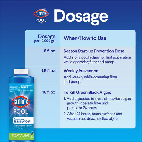CLOROX Pool&Spa algaecide foam-free formula prevents foaming