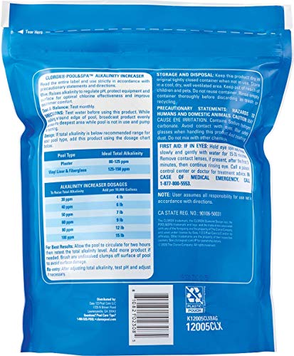 Granules dissolving quickly to raise total alkalinity in pools.