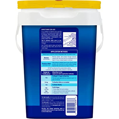 CLOROX Pool&Spa All-in-One XtraBlue granules dissolving quickly for fast disinfection