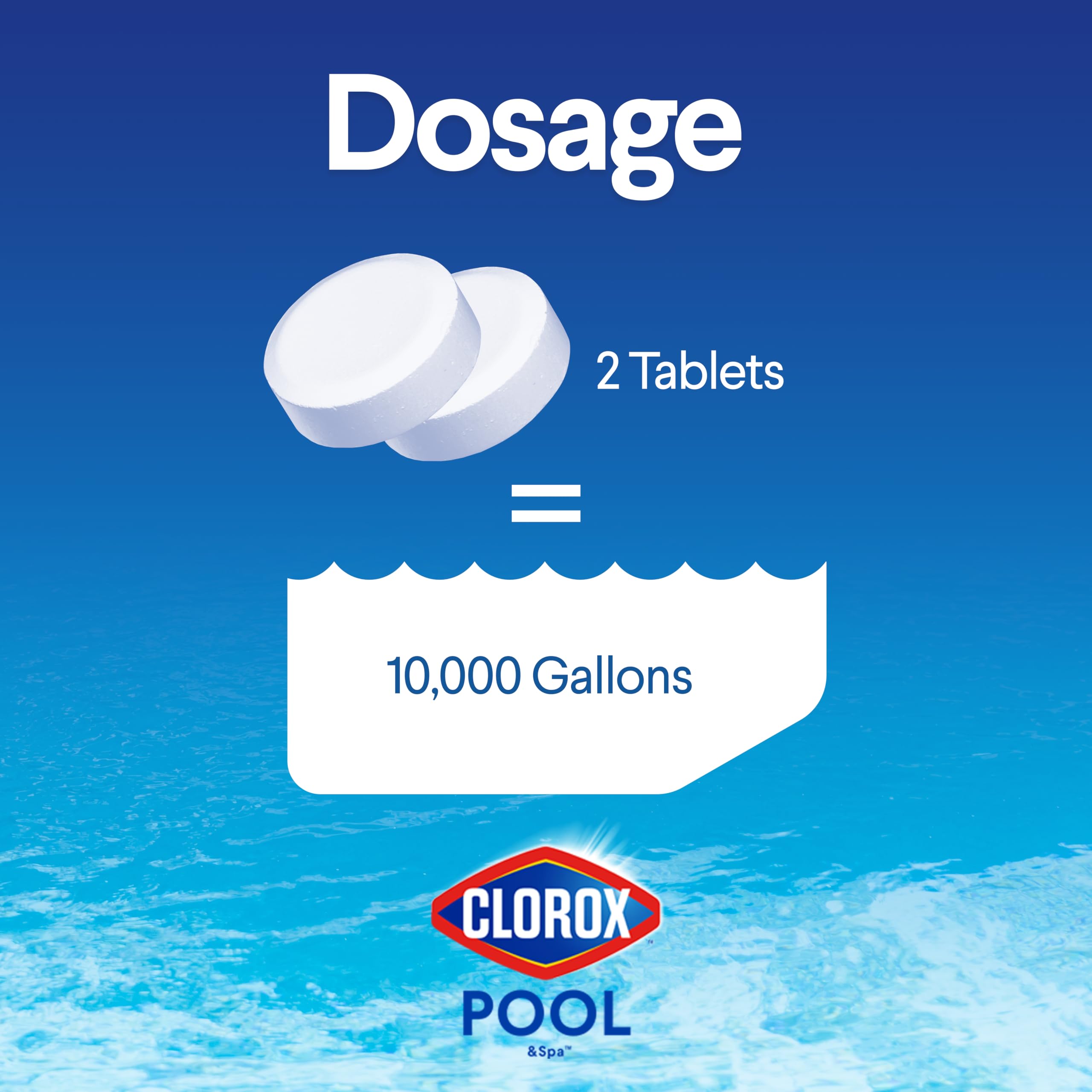 CLOROX Pool&Spa app dashboard provides dosage guidance.
