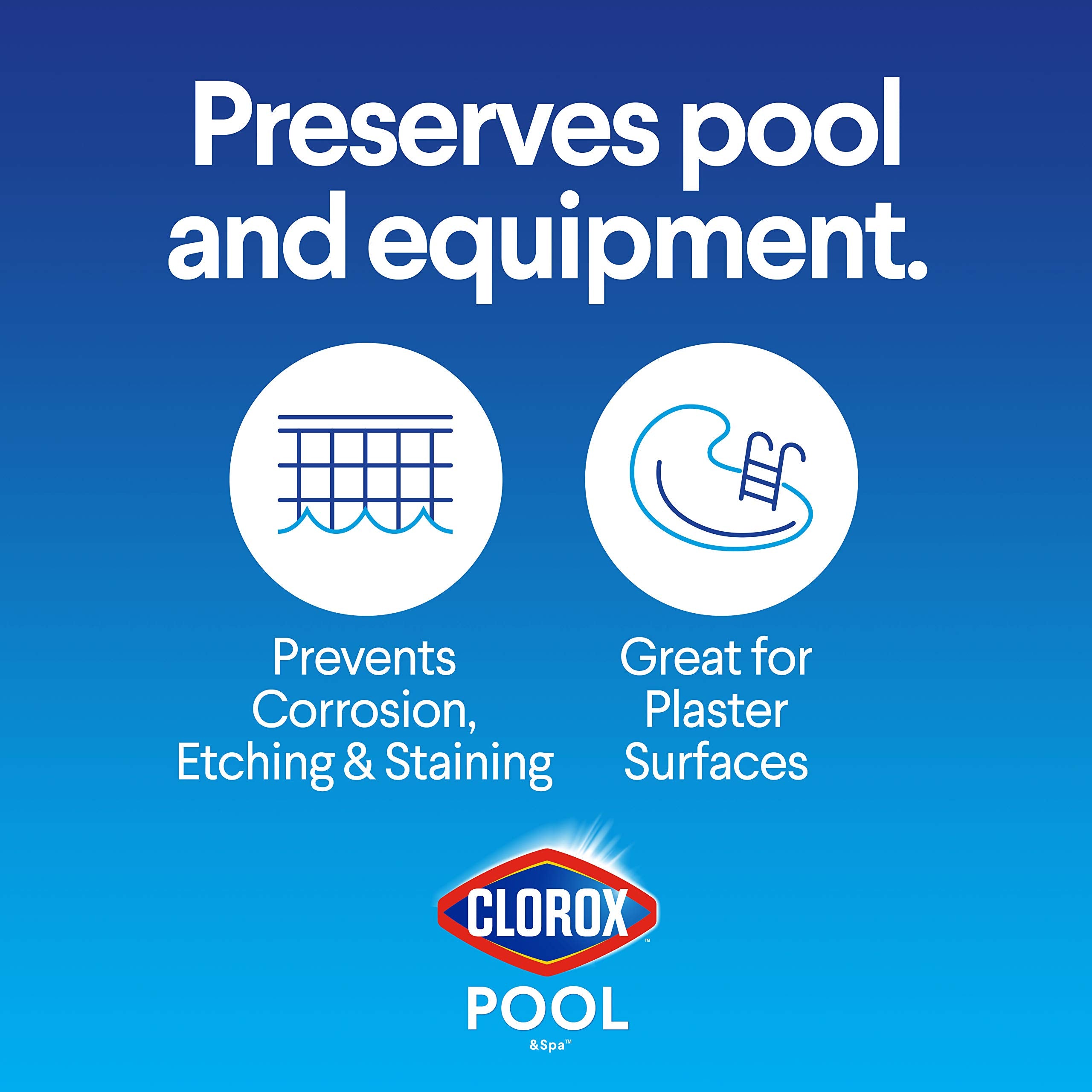 CLOROX Pool&Spa calcium hardness increaser being poured for easy maintenance and steady hardness