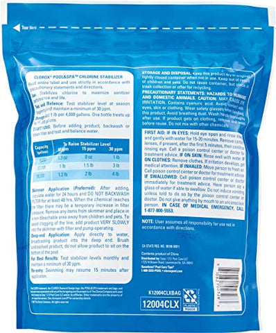 Clorox Pool&Spa stabilizer shields chlorine from UV rays for longer-lasting pool sanitation