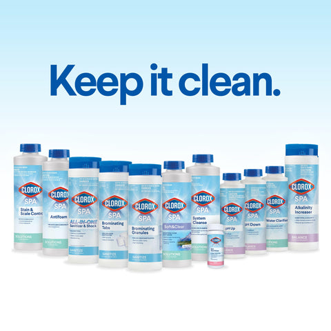 Clear spa water after treatment highlights refreshed surfaces