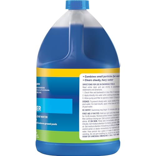 Clorox Pool&Spa Crazy Water Clarifier pouring reduces cloudiness for easier filtration