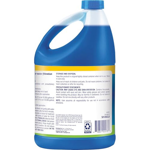 Clorox Crazy Water Clarifier shown for in-ground and above-ground pools