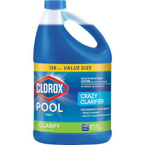 Clorox Pool&Spa Crazy Water Clarifier poured around the pool edge to boost clarity