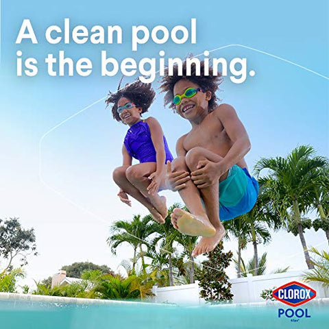 CLOROX Pool&Spa helps clear algae-related debris during pool cleanup.