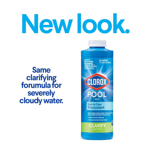 CLOROX Pool&Spa flocculant targets particles, guiding them to the pool floor.