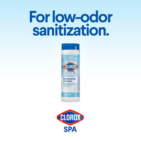 Clorox Pool&Spa low-odor sanitization for a more pleasant spa experience.