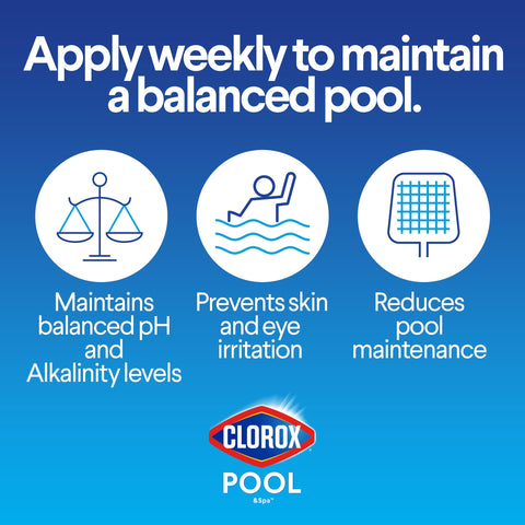 Crystal-clear pool water achieved with balanced chemistry using Clorox.