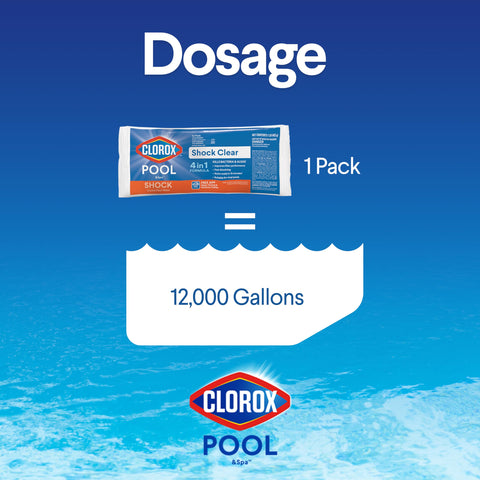 Clorox Pool&Spa Shock Clear dose covers 12,000 gallons