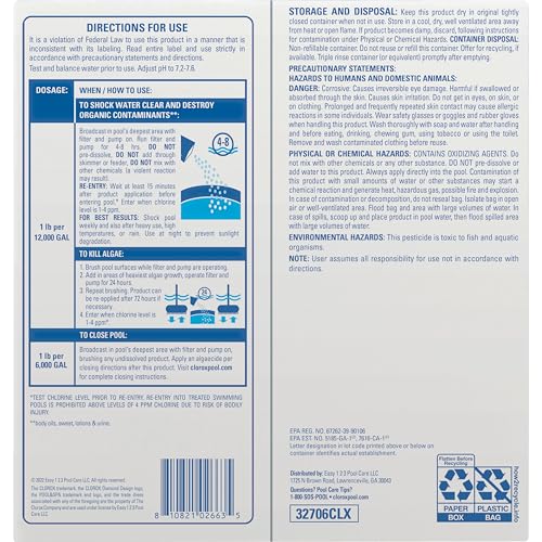 Clorox Pool & Spa Shock Clear compatible with vinyl pools