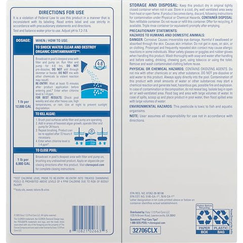 Clorox Pool & Spa Shock Clear compatible with vinyl pools