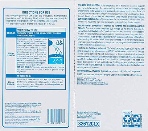 Clorox Pool & Spa Shock Plus makes water swim-ready in about 15 minutes