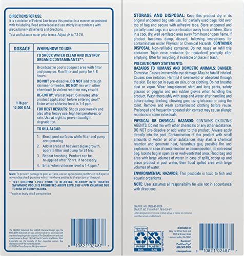 Clorox Pool&Spa Shock XTRABLUE Plus bottle highlights bacteria elimination for clean water
