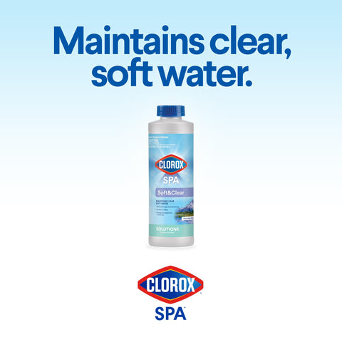 Clorox Pool&Spa Soft&Clear quick-use formula delivering spa refresh in minutes.
