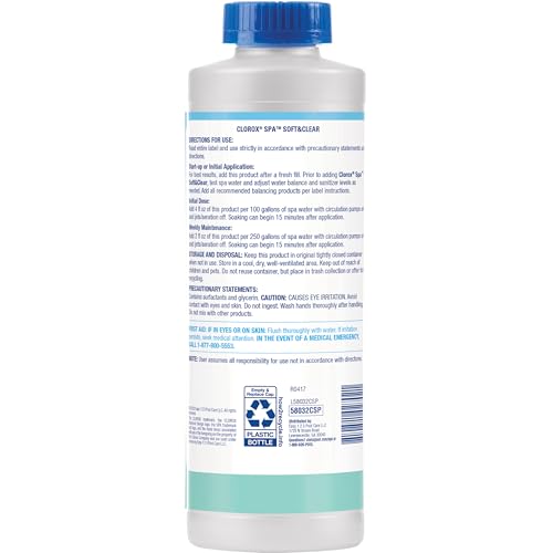 Clorox Pool&Spa Soft&Clear waterline control for a pristine spa look.