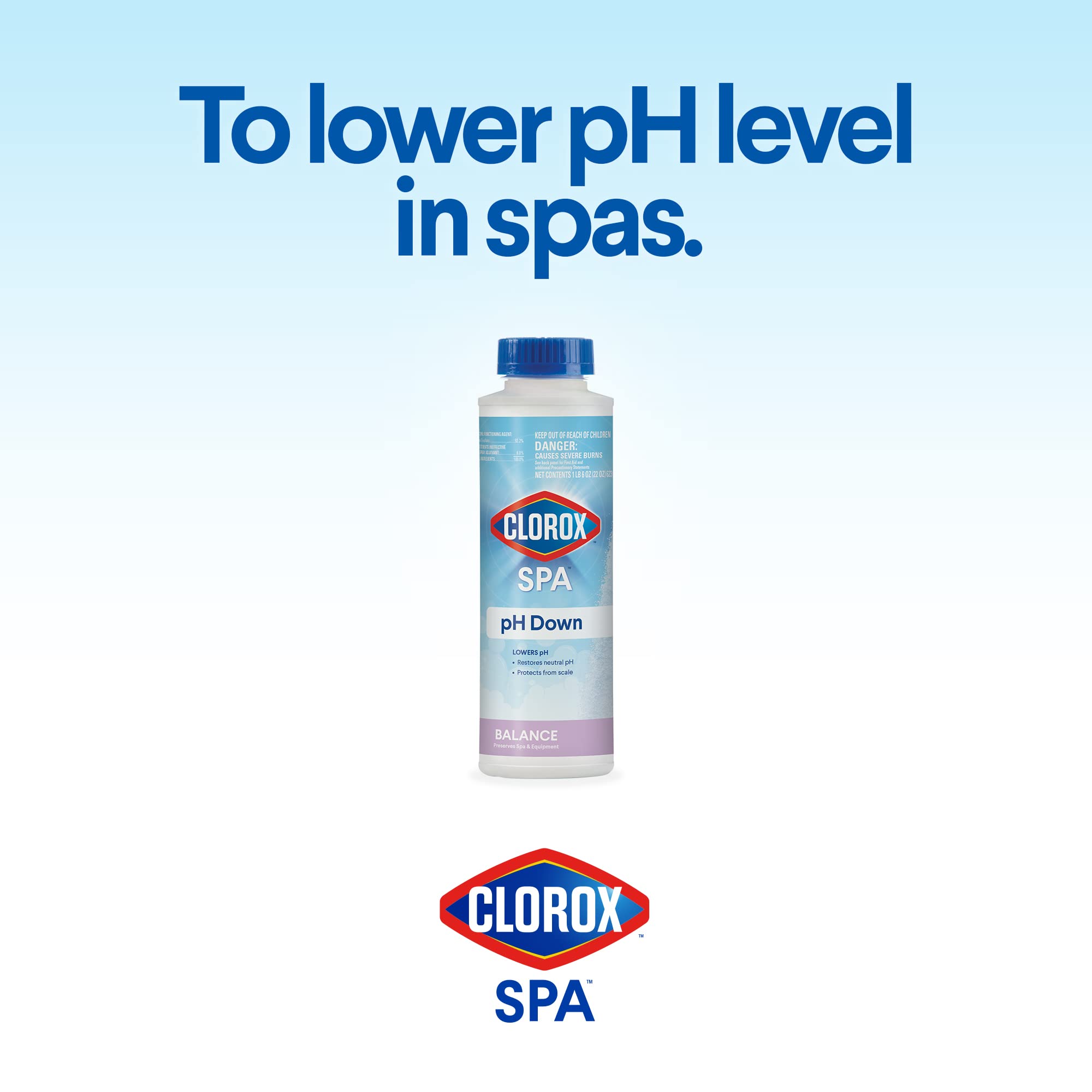 Dosing CLOROX Pool&Spa Spa pH Down in spa water for comfort