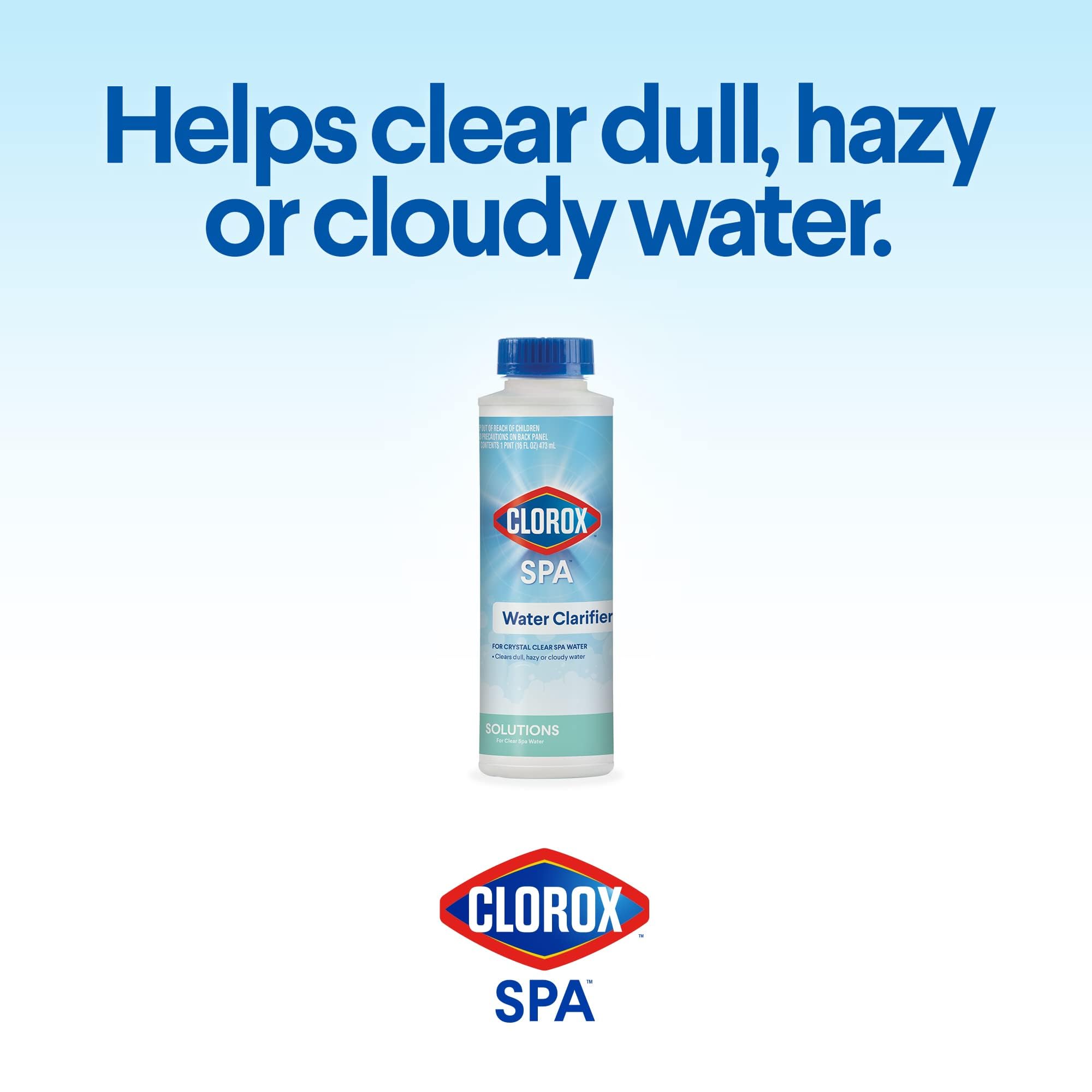 CLOROX Pool&Spa Spa Water Clarifier water after use looks clearer and more inviting.