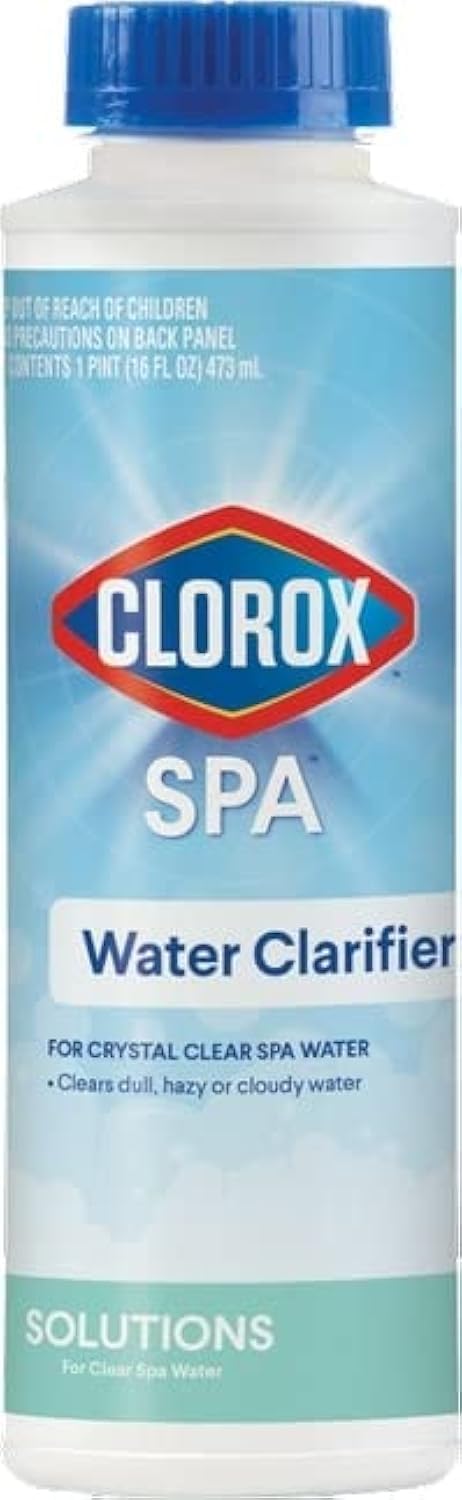 CLOROX Pool&Spa Spa Water Clarifier bottle ready for precise dosing to improve spa clarity.