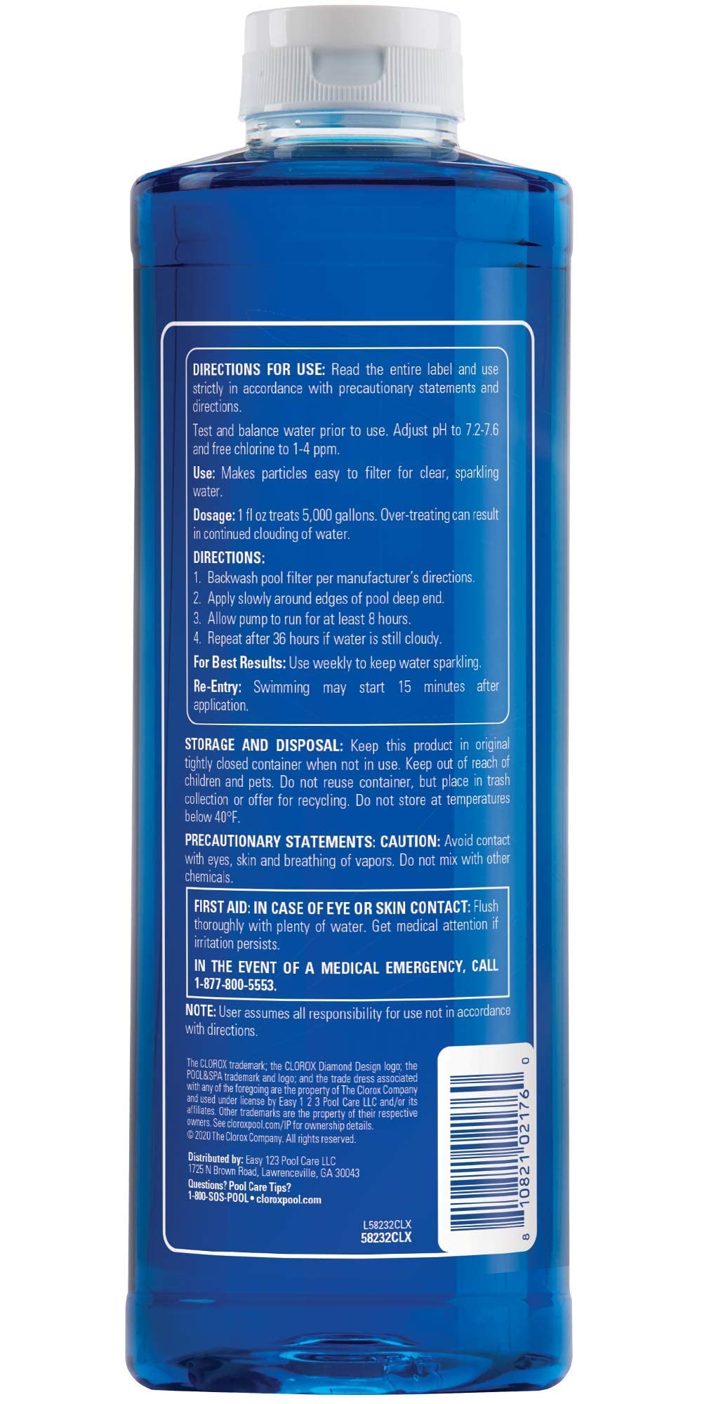 CLOROX Pool&Spa Super Water Clarifier cloudy water before treatment