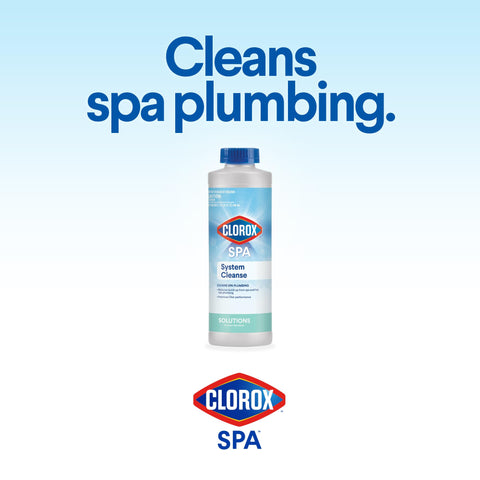 CLOROX Pool&Spa System Cleanse back label with dosage guidance.