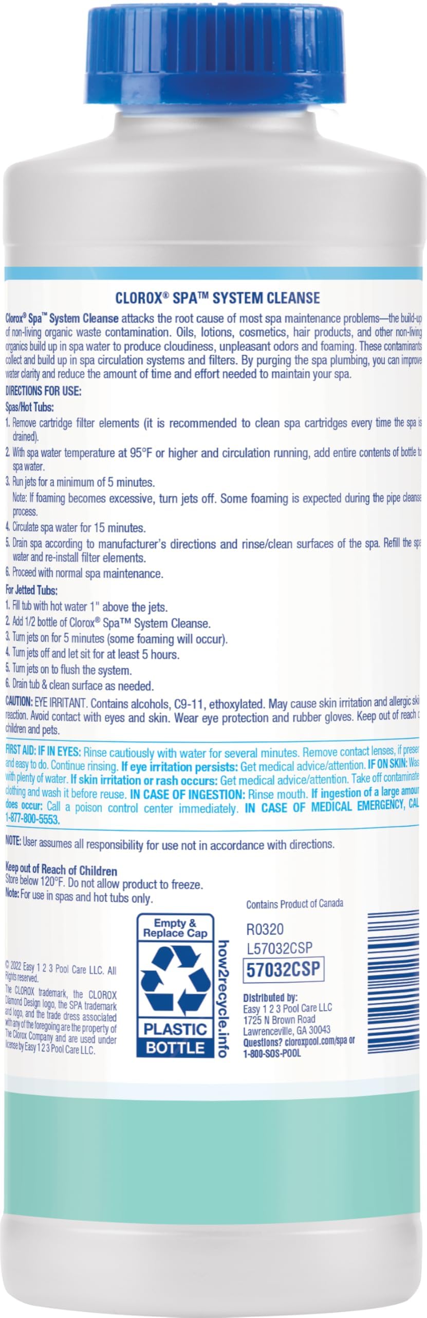 Close-up of CLOROX System Cleanse container detailing product design.
