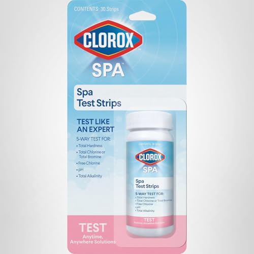 Clorox Pool & Spa Test Strips color indicators help balance pH and sanitizers