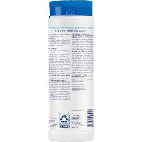 Clorox Pool&Spa water clarity: granules help keep spa water sparkling.