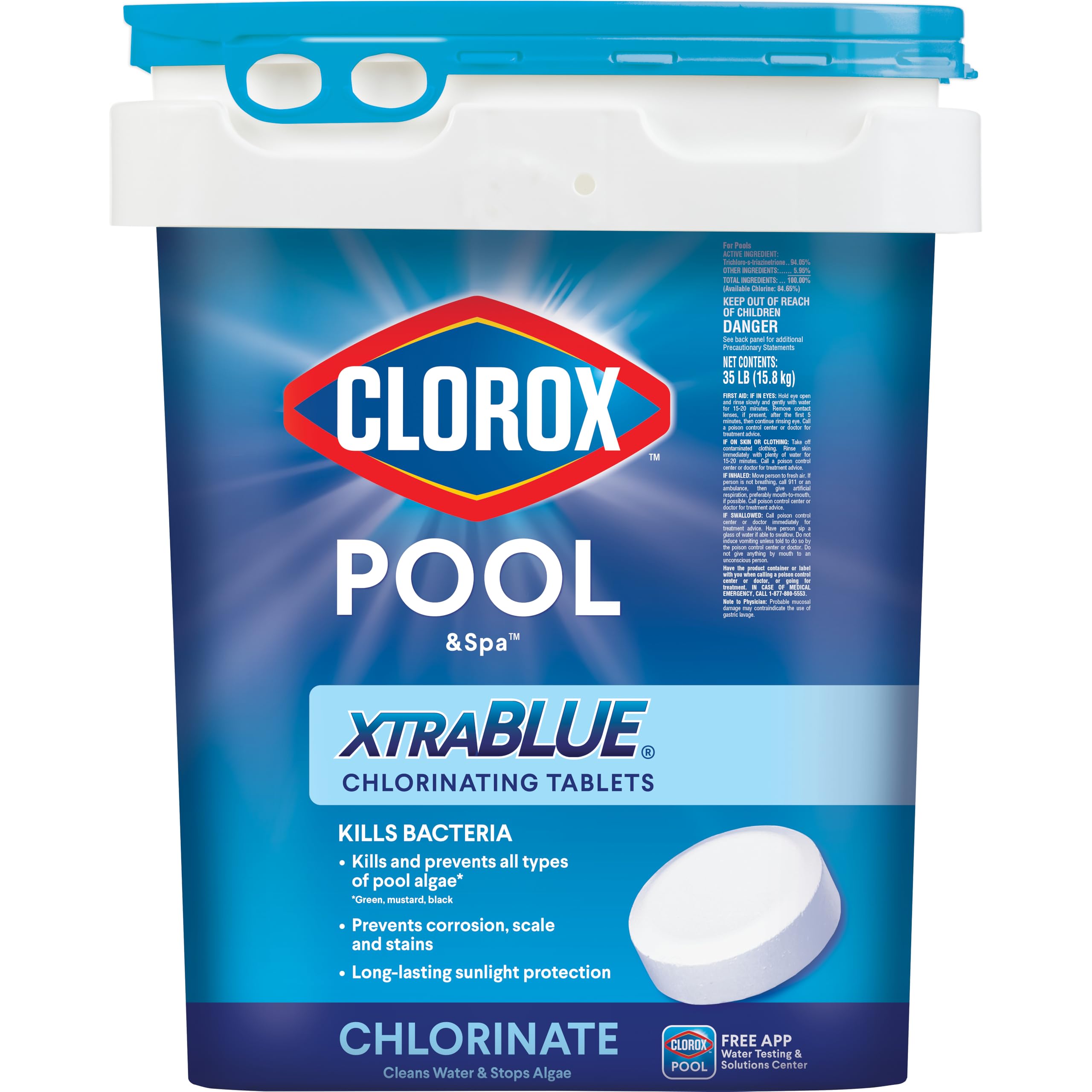 CLOROX Pool&Spa XTRABLUE 3-inch tablet bottle for easy dosing