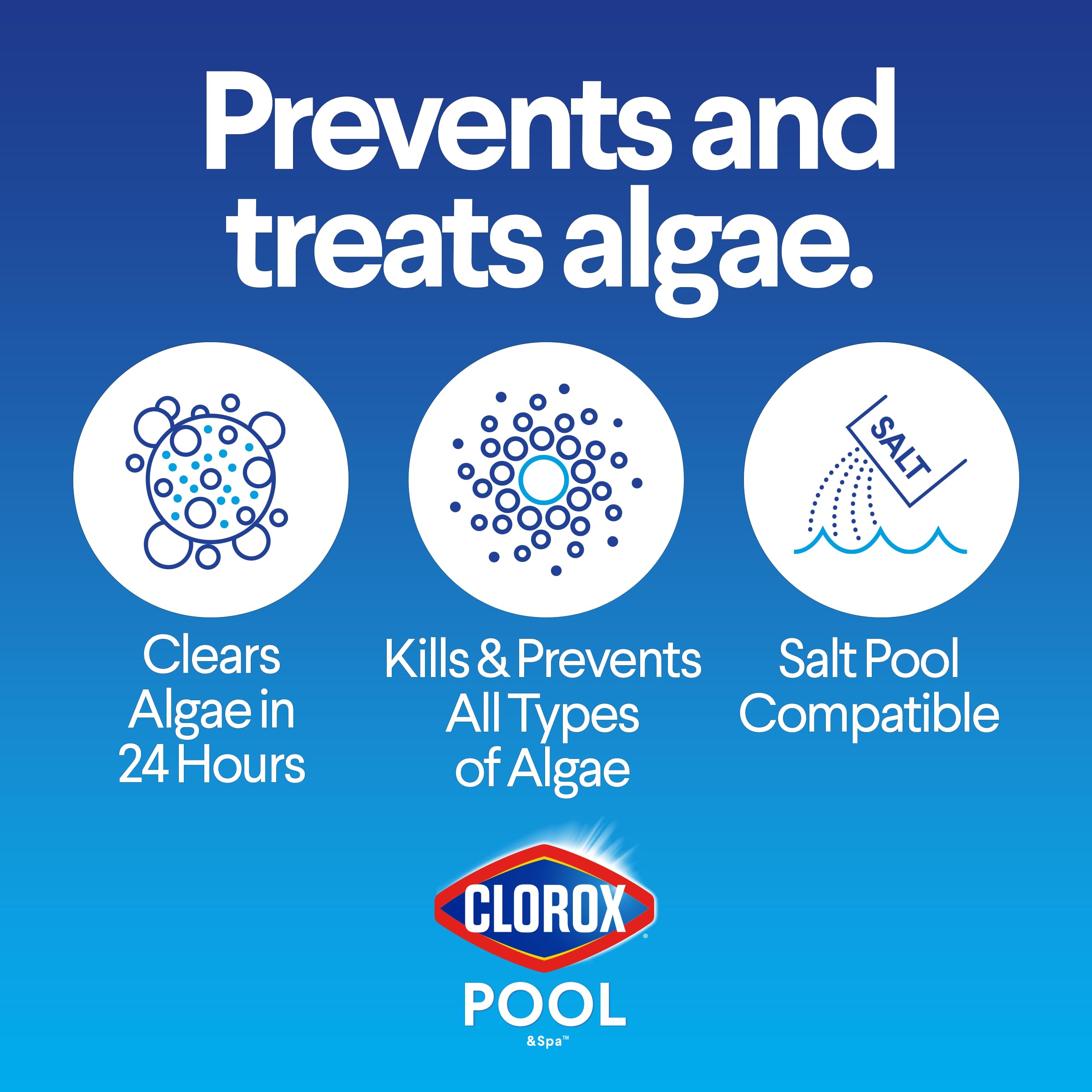 Pool water appears clearer after CLOROX XtraBlue Plus treatment.