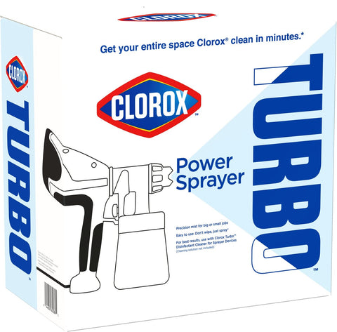 Clorox Turbo Power Sprayer used in a kitchen for quick coverage