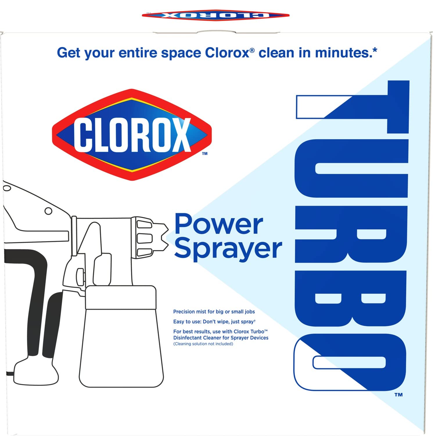 Clorox Turbo Power Sprayer used in a salon surface to sanitize