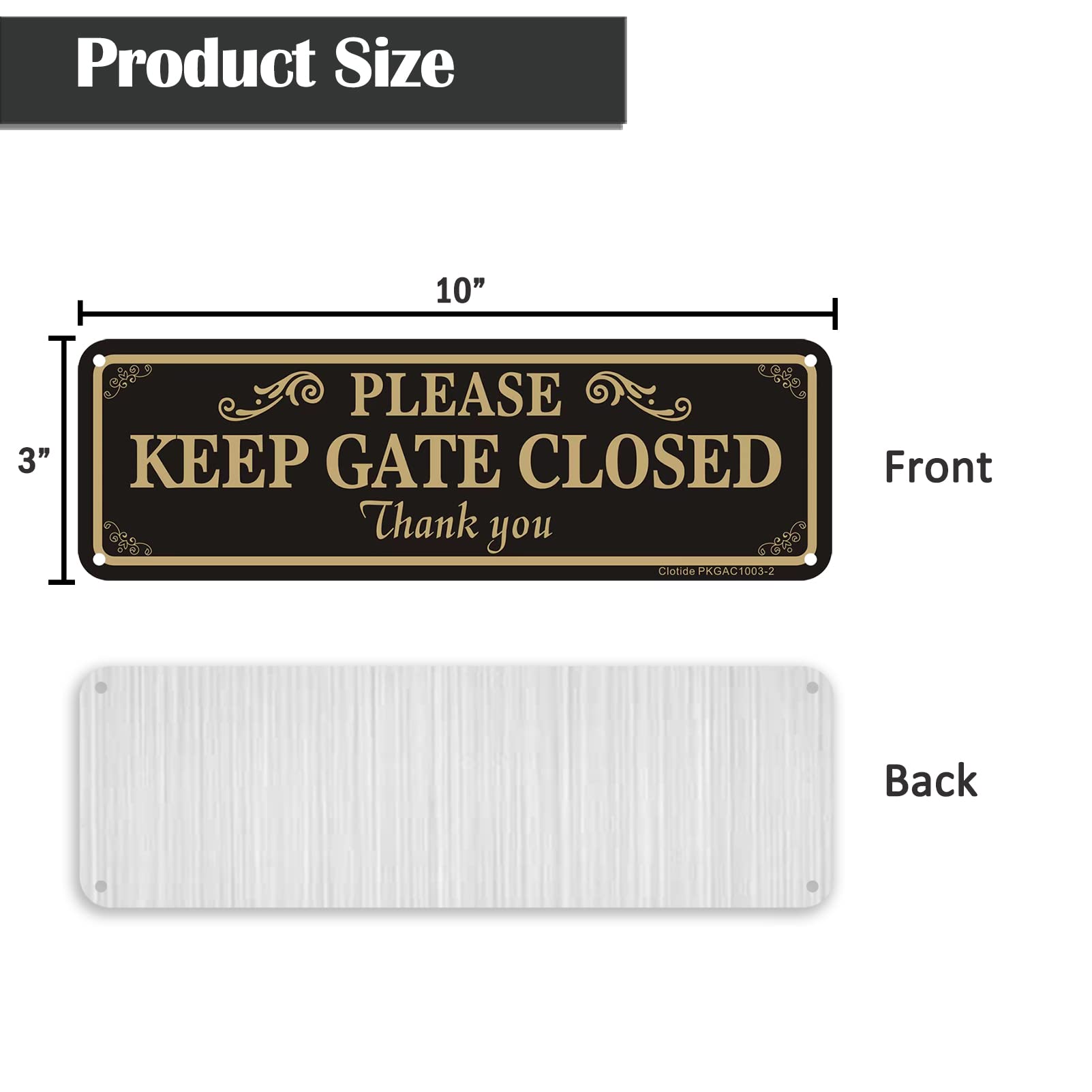 Clotide rust-free aluminum sign designed for outdoor use with weather resistance.