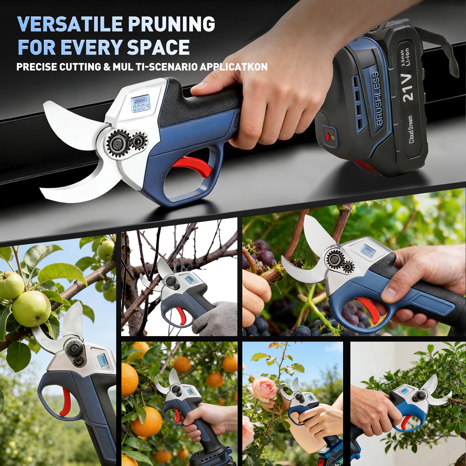 SK5 high carbon steel blade stays sharp and resists rust for reliable pruning.