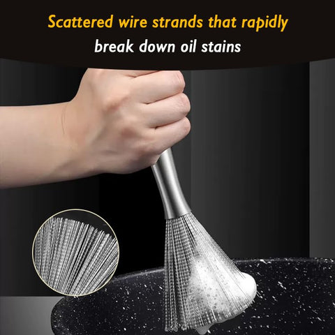 CloudMades steel wool head cleans stubborn grill residue