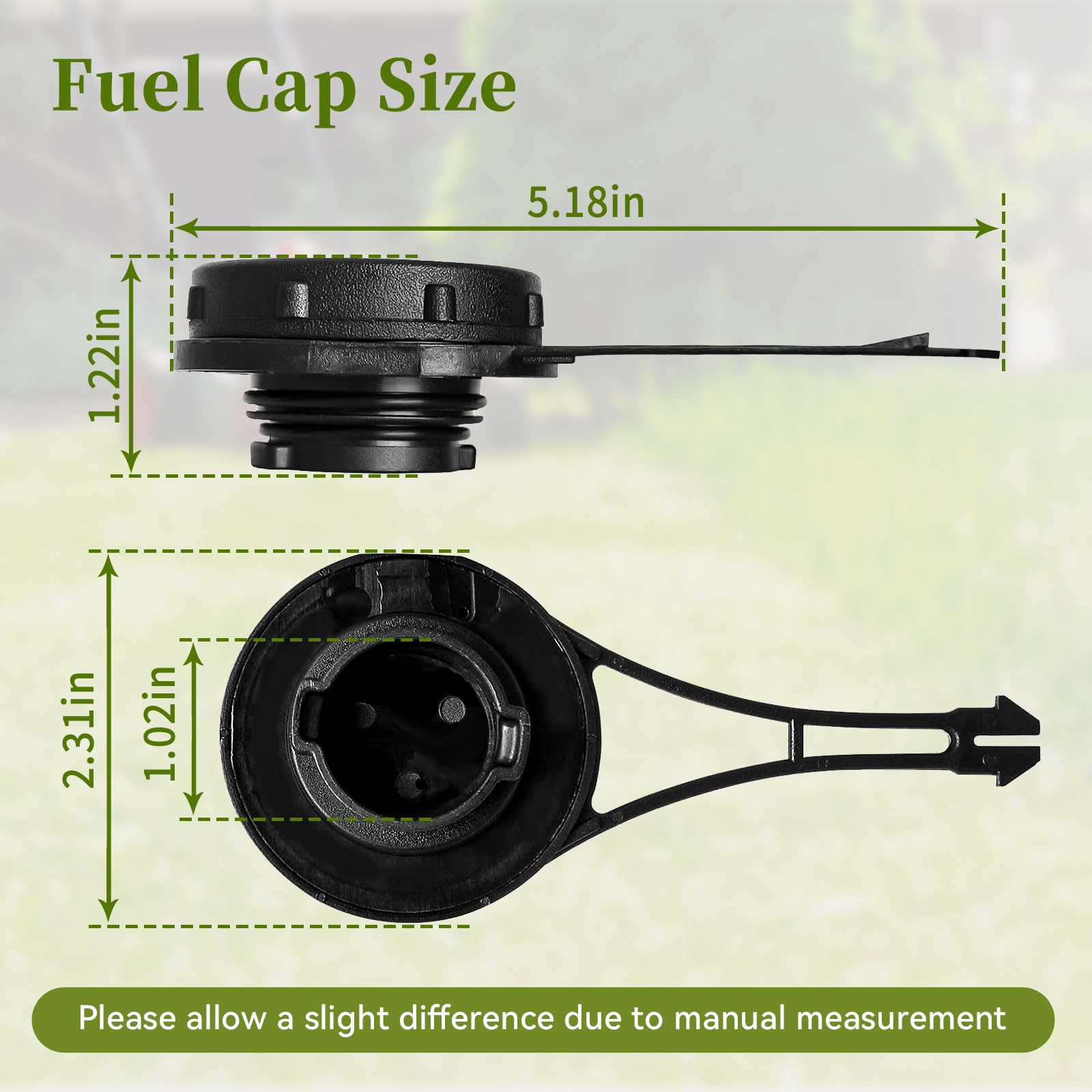 CLSR2U 799585 gas cap side view highlighting tethered design