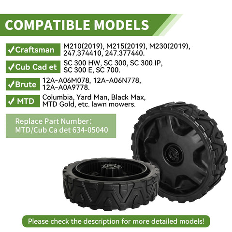 CLSR2U Brute Yard Man-compatible wheel adds reliable motion across yard terrain.