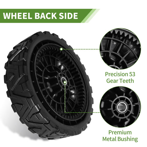 CLSR2U Cub Cadet-compatible front wheel improves steerability and balance.
