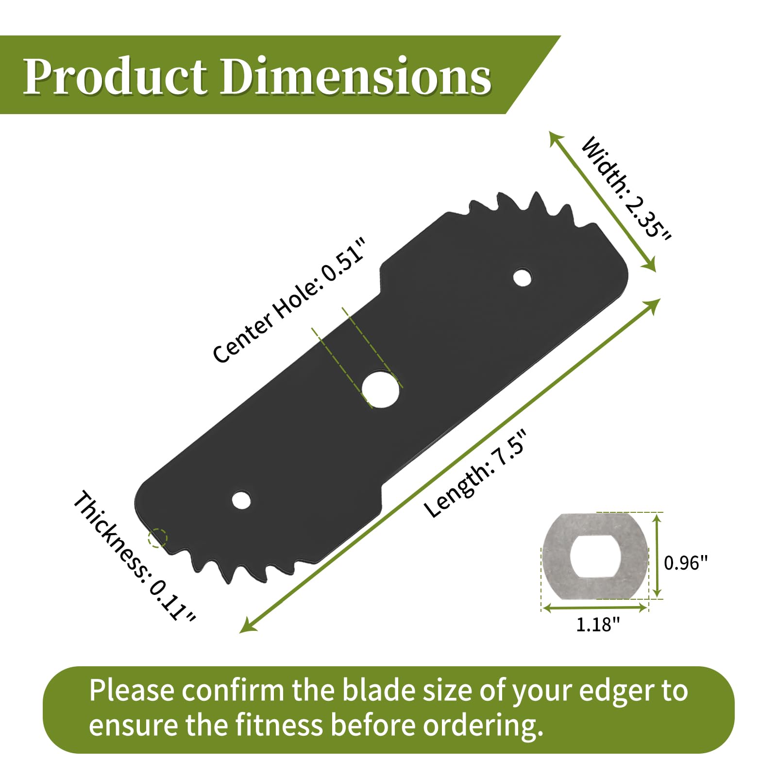 CLSR2U EB-007 hardened steel edger blade durability