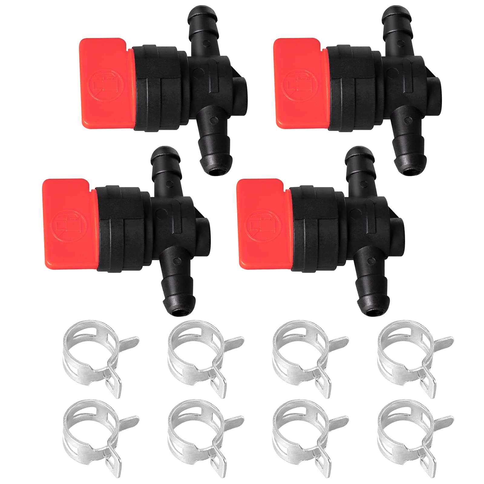 CLSR2U fuel shut-off valve on a quarter-inch line showing quick shut-off for mower maintenance.