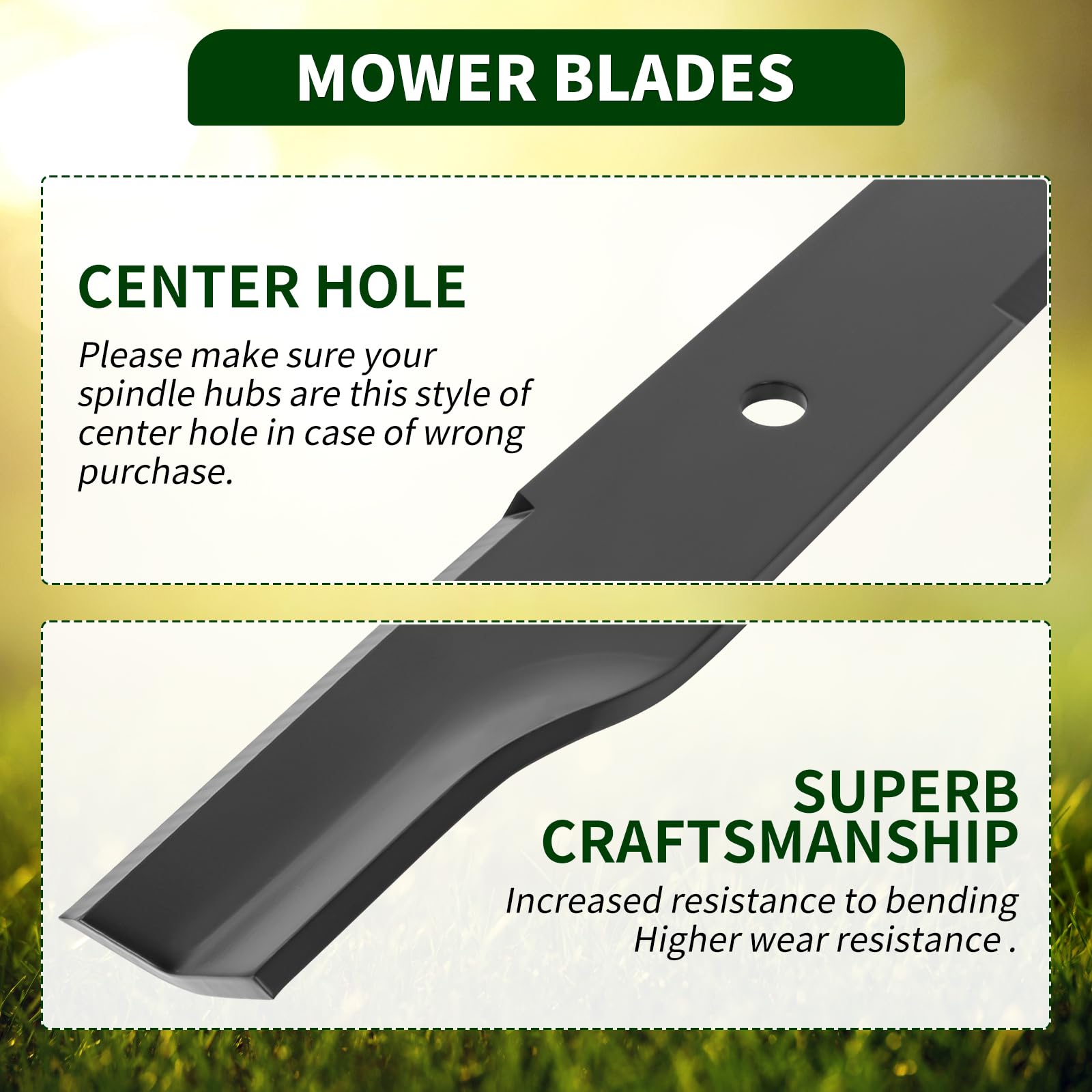 CLSR2U heavy-duty blade material designed for longevity in tough mowing