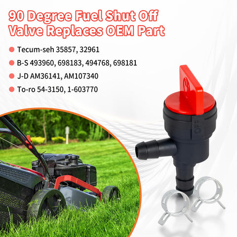CLSR2U valve beside riding lawn mower showing universal fit for small engines.