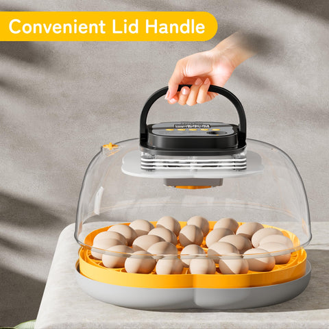 CluckRun 25 Egg Incubator auto water refill maintains humidity levels.