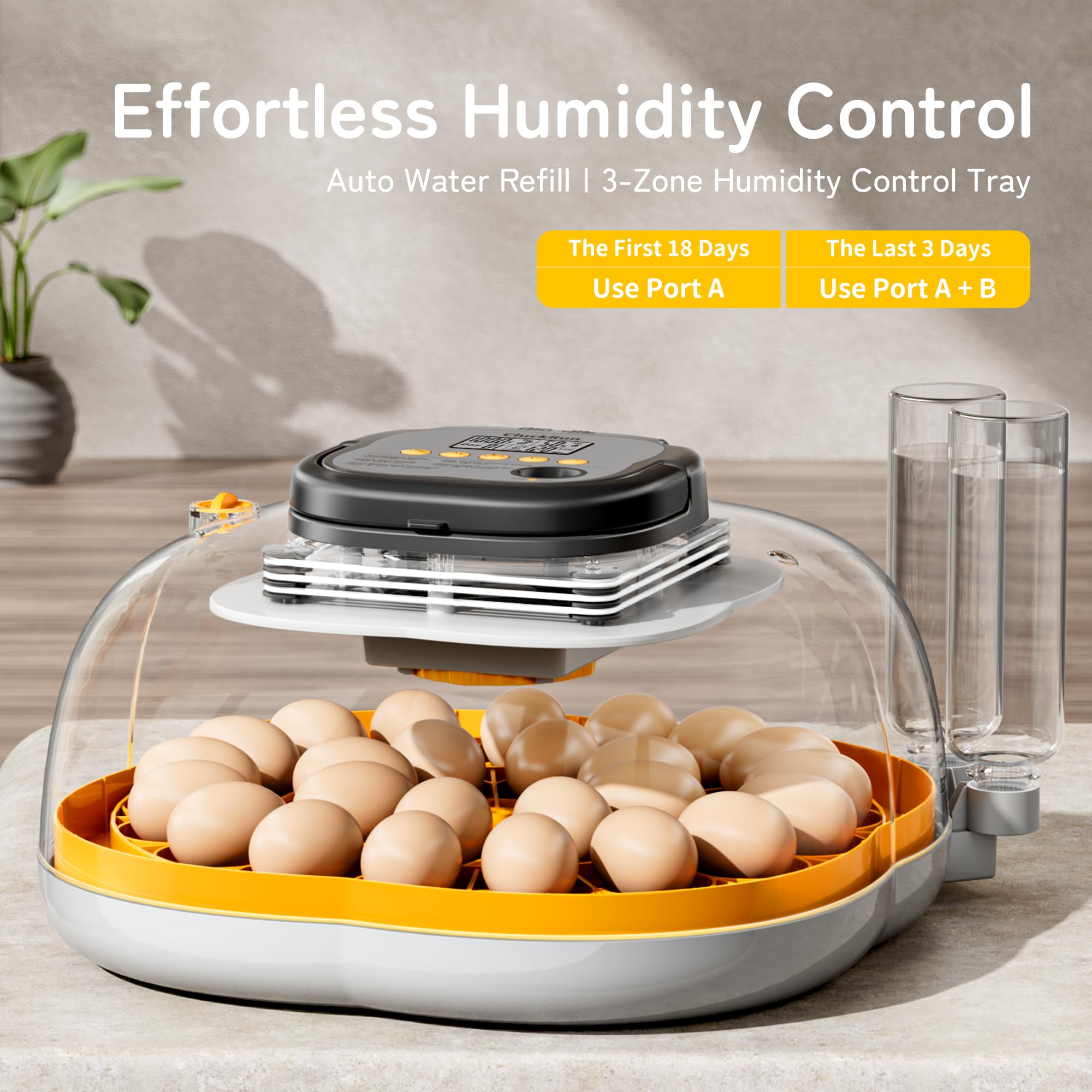 CluckRun 25 Egg Incubator built-in candler for easy embryo monitoring.
